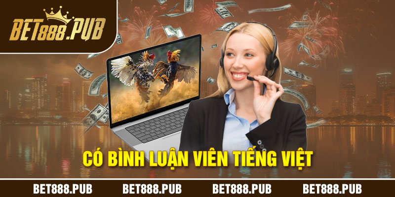 Chọi gà thêm sinh động khi có thêm bình luận viên tiếng Việt